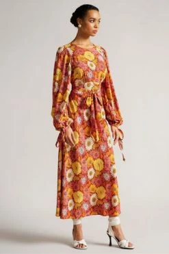 Ted Baker Lelyah Red Printed Midaxi Dress -Tedbaker Sales 2024 unnamed file 1022