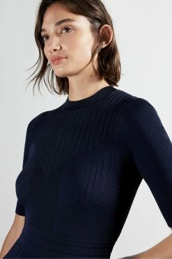 Ted Baker Blue Olivin Stitch Detail Dress -Tedbaker Sales 2024 unnamed file 1058