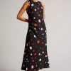 Ted Baker Black Lizzzee Ruched Side Detail Midi Dress -Tedbaker Sales 2024 unnamed file 1067