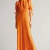 Ted Baker Orange Lysette Tie Detail Satin Tea Dress -Tedbaker Sales 2024 unnamed file 1129