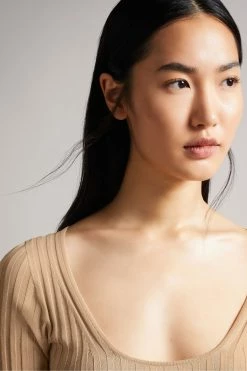 Ted Baker Brown Kiierra Lt-Brown Low Back Detail Knit Dress -Tedbaker Sales 2024 unnamed file 1162