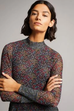 Ted Baker Black Meadoww Mesh Dress With Smocking -Tedbaker Sales 2024 unnamed file 1183