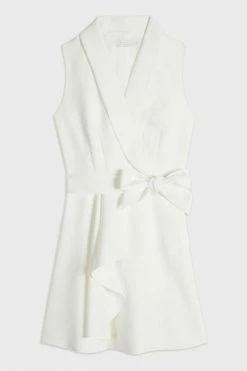 Ted Baker White Laraaa Mock Wrap Tiered Mini Dress -Tedbaker Sales 2024 unnamed file 1192