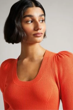 Ted Baker Orange Dollra Scoop Neck Bodycon Dress -Tedbaker Sales 2024 unnamed file 1219