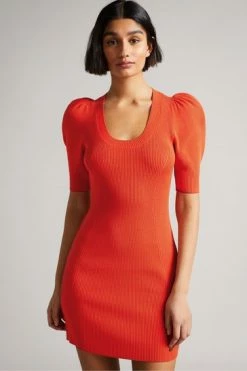 Ted Baker Orange Dollra Scoop Neck Bodycon Dress -Tedbaker Sales 2024 unnamed file 1221