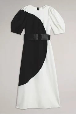 Ted Baker Semona White Belted Large Spot Print Midi Dress -Tedbaker Sales 2024 unnamed file 1245