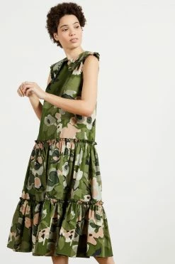 Ted Baker Norflk Green Camo Collar Dress -Tedbaker Sales 2024 unnamed file 1263