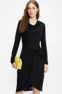 Ted Baker Black Neyda Jersey Drape Long Sleeve Mini Dress -Tedbaker Sales 2024 unnamed file 1290