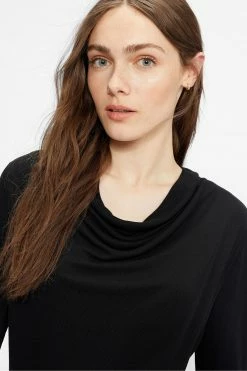 Ted Baker Black Neyda Jersey Drape Long Sleeve Mini Dress -Tedbaker Sales 2024 unnamed file 1291