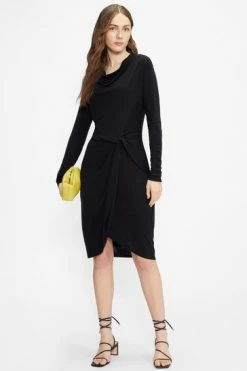 Ted Baker Black Neyda Jersey Drape Long Sleeve Mini Dress -Tedbaker Sales 2024 unnamed file 1293