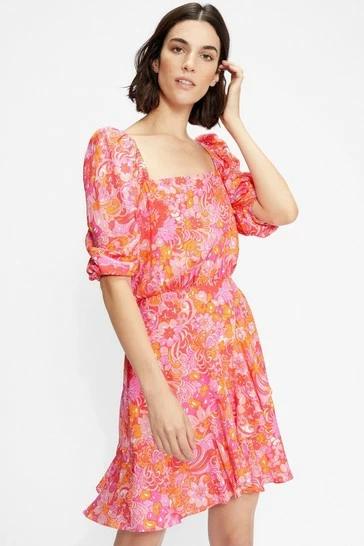 Ted Baker Pink Bethha Exaggerated Shoulder Dress 8 Ted Baker Pink Bethha Exaggerated Shoulder Dress - Image 6