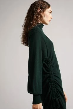 Ted Baker Aavvaa Green Knitted Ruched Side Detail Dress -Tedbaker Sales 2024 unnamed file 1307