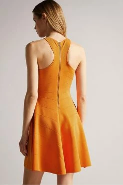 Ted Baker Orange Rayon Flippy Knit Dress -Tedbaker Sales 2024 unnamed file 1312