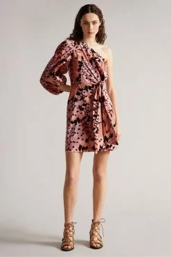 Ted Baker Ted Bake Orange Tie Waist One Shoulder Mini Dress -Tedbaker Sales 2024 unnamed file 1358