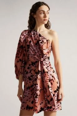 Ted Baker Ted Bake Orange Tie Waist One Shoulder Mini Dress -Tedbaker Sales 2024 unnamed file 1360