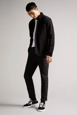 Ted Baker Black Bromlee Long Sleeve Heavyweight Jersey Overshirt -Tedbaker Sales 2024 unnamed file 1415
