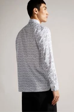Ted Baker Grey Retrow Long Sleeve Multi Scale Geo Print Shirt -Tedbaker Sales 2024 unnamed file 1420