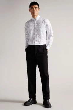 Ted Baker Grey Retrow Long Sleeve Multi Scale Geo Print Shirt -Tedbaker Sales 2024 unnamed file 1421