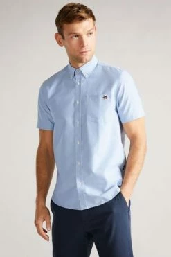 Ted Baker Capsho Blue Short Sleeve Oxford Shirt -Tedbaker Sales 2024 unnamed file 1430