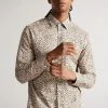 Ted Baker Dunston Brown Long Sleeve Retro Dot Shirt -Tedbaker Sales 2024 unnamed file 1439