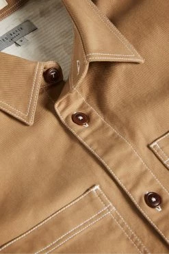 Ted Baker Leytun Tan Long Sleeve Twill Shacket -Tedbaker Sales 2024 unnamed file 1462