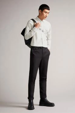 Ted Baker Ilford White Long Sleeve Thistle Placement Print Shirt -Tedbaker Sales 2024 unnamed file 1477