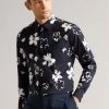 Ted Baker Navy Sevlo Long Sleeve Floral Print Shirt -Tedbaker Sales 2024 unnamed file 1488