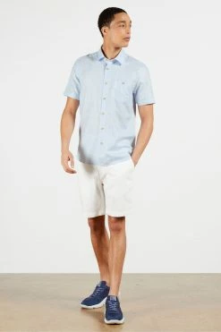 Ted Baker Blue Civiche Plain Linen Blend Shirt -Tedbaker Sales 2024 unnamed file 1501