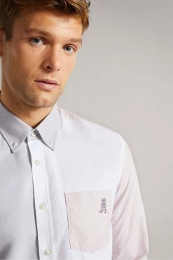 Ted Baker Natural Foster Long Sleeve Colourblock Oxford Shirt -Tedbaker Sales 2024 unnamed file 1517