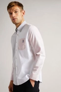 Ted Baker Natural Foster Long Sleeve Colourblock Oxford Shirt -Tedbaker Sales 2024 unnamed file 1519
