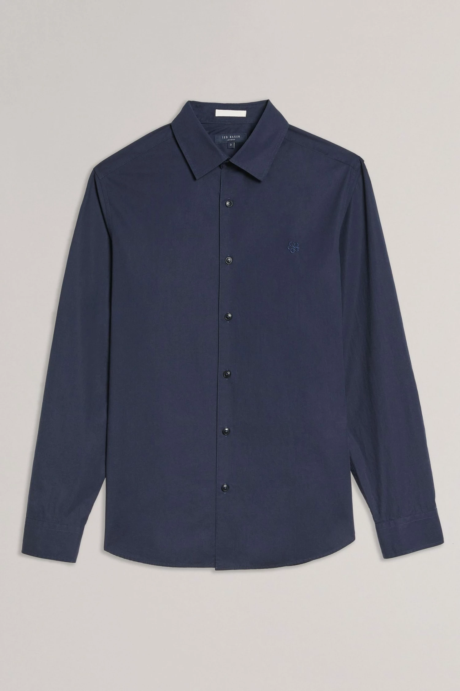Ted Baker Blue Sonikk Long Sleeve Tonal Poplin Shirt 7 Ted Baker Blue Sonikk Long Sleeve Tonal Poplin Shirt - Image 5