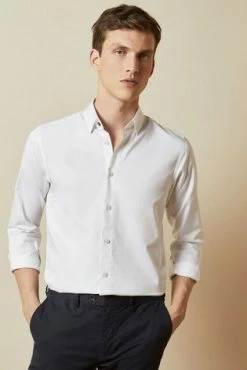 Ted Baker Blue Bobcut Cotton Plain Shirt -Tedbaker Sales 2024 unnamed file 1575