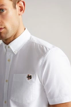 Ted Baker Ditton White Short Sleeve Oxford Shirt -Tedbaker Sales 2024 unnamed file 1596
