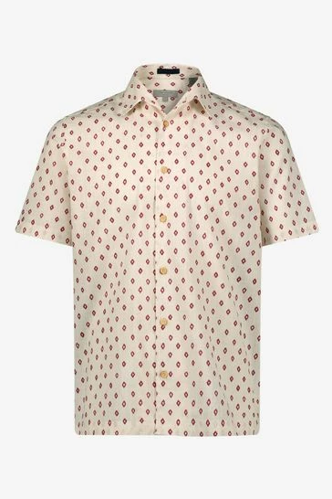 Ted Baker White Ginton Short Sleeve Diamond Geo Print Shirt 4 Ted Baker White Ginton Short Sleeve Diamond Geo Print Shirt - Image 2