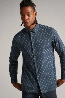 Ted Baker Blue Gintlo Ls Diamond Geo Print Shirt -Tedbaker Sales 2024 unnamed file 1612