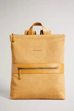 Ted Baker Tonne Mustard Corduroy Suede Backpack