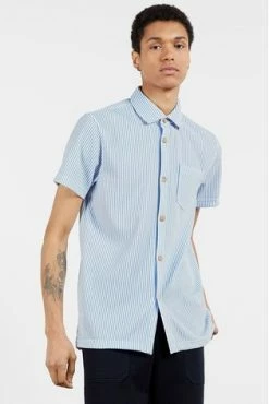Ted Baker Blue Ramenn Vertical Stripe Jersey Shirt -Tedbaker Sales 2024 unnamed file 1690