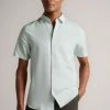 Ted Baker Addle Light Blue Short Sleeve Linen Shirt -Tedbaker Sales 2024 unnamed file 1697