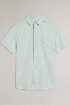 Ted Baker Addle Light Blue Short Sleeve Linen Shirt -Tedbaker Sales 2024 unnamed file 1702