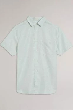 Ted Baker Addle Light Blue Short Sleeve Linen Shirt -Tedbaker Sales 2024 unnamed file 1705
