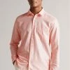 Ted Baker Remark Coral Pink Long Sleeve Linen Shirt -Tedbaker Sales 2024 unnamed file 1706