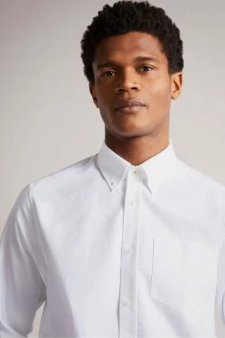 Ted Baker Paplet White Long Sleeve Oxford Shirt -Tedbaker Sales 2024 unnamed file 1715