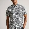 Ted Baker Sturton Black Short Sleeve Spot Mash Up Geo Shirt -Tedbaker Sales 2024 unnamed file 1717