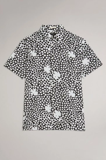 Ted Baker Sturton Black Short Sleeve Spot Mash Up Geo Shirt 8 Ted Baker Sturton Black Short Sleeve Spot Mash Up Geo Shirt - Image 6