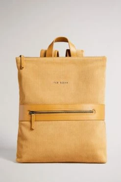 Ted Baker Tonne Mustard Corduroy Suede Backpack -Tedbaker Sales 2024 unnamed file 173