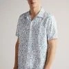 Ted Baker Bartlet White Short Sleeve Revere Printed Shirt -Tedbaker Sales 2024 unnamed file 1765