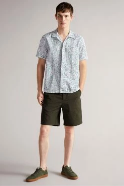 Ted Baker Bartlet White Short Sleeve Revere Printed Shirt -Tedbaker Sales 2024 unnamed file 1767