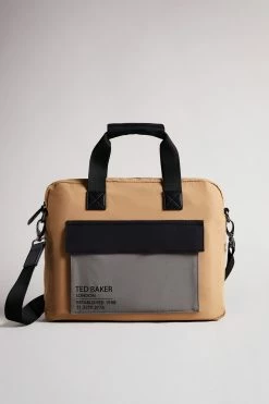 Ted Baker Tan Freds Colour Block Document Bag