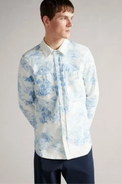 Ted Baker Liburty White Long Sleeve Printed Denim Shirt -Tedbaker Sales 2024 unnamed file 1853