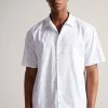 Ted Baker Ailbee White Short Sleeve Stripe Flower Coupe Shirt -Tedbaker Sales 2024 unnamed file 1860
